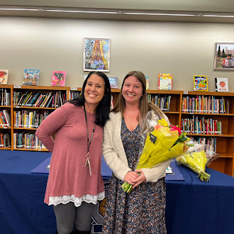 Teacher of the Year, Lyndsey Tatum,  with Principal Krystall Williams. 