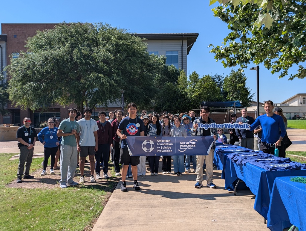 General group walking for RRISD Annual AFSP Campus Walk on May 2nd. This walk was purposed to support mental health awareness and suicide prevention. 
