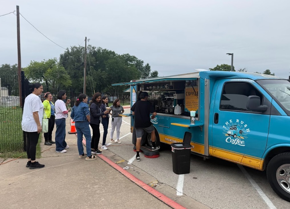 Staff members at coffee truck