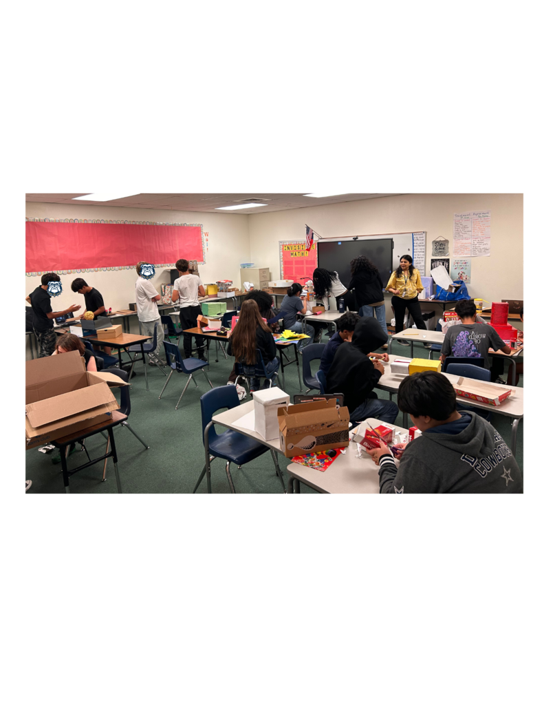 7th grade student building their own designs calculating surface area and volume. 
