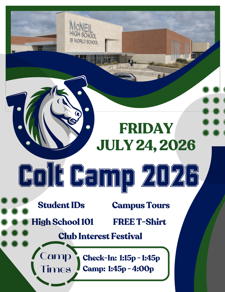 Friday July 24, 2026 Colt Camp 2026 Student IDs Campus Tours High School 101 FREE T-Shirt Club Interest Festival Camp Times Check-In: 1:15p - 1:45p Camp: 1:45p - 4:00p