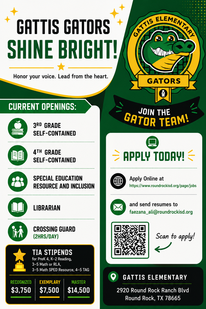 Gattis Hiring Flyer for 2026-2027 School Year