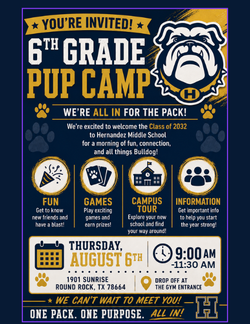6th Grade Pup Camp is almost here! 