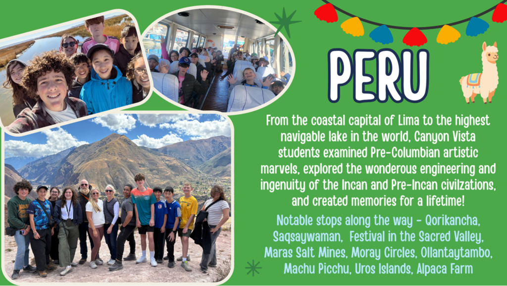 Students and teachers went to Peru this summer!