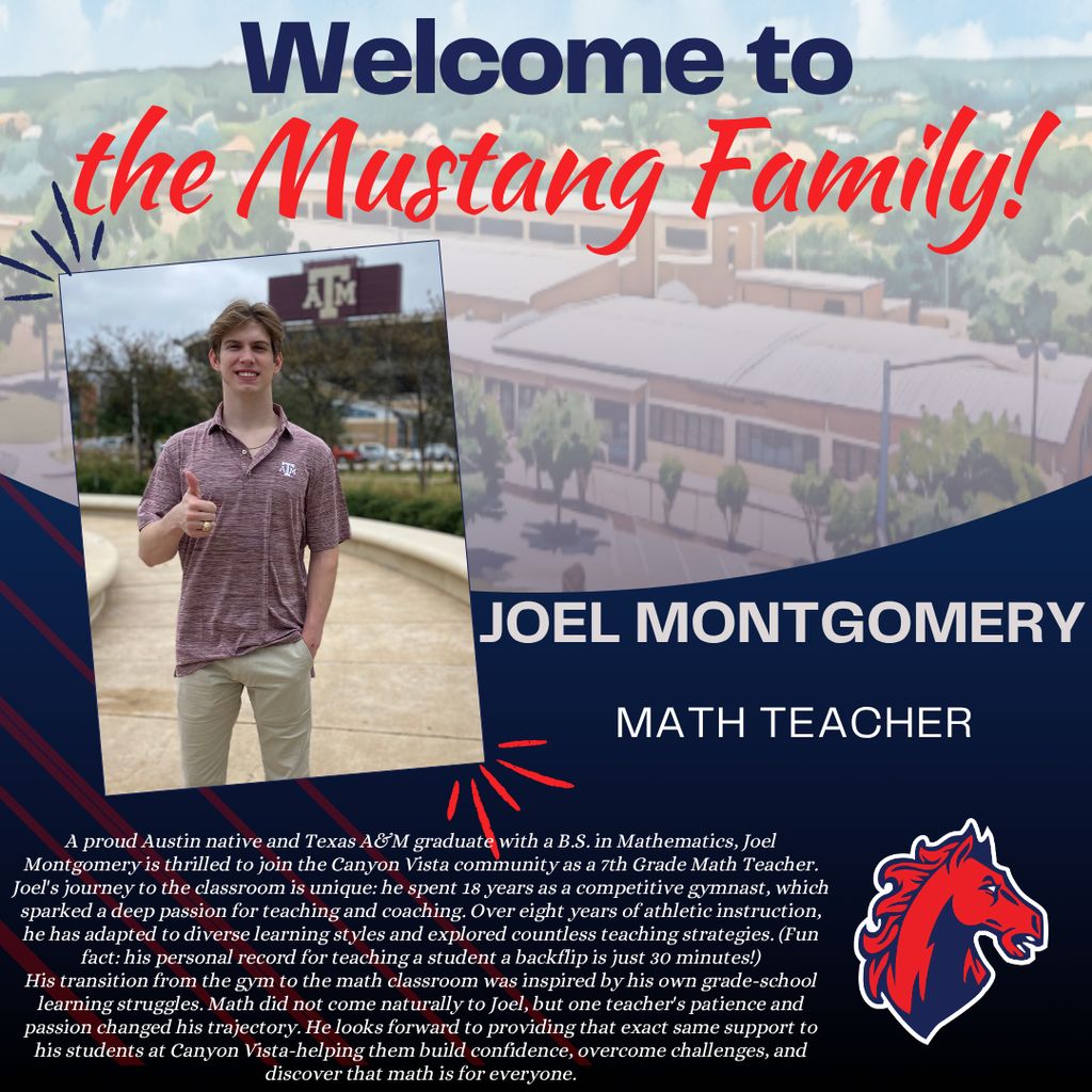 Welcome Joel Montgomery, Math Teacher