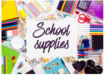 school supplies picture with general supplies all information is listed  on the announcement and not the picture