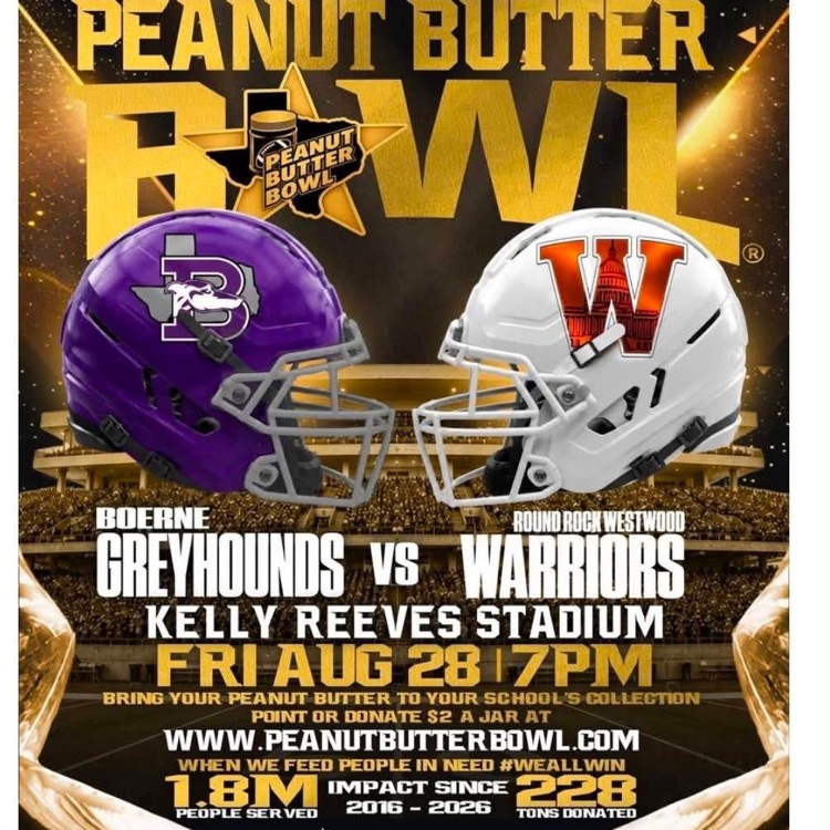 Peanut Butter Bowl- peanut butter donation collection now through 8/28