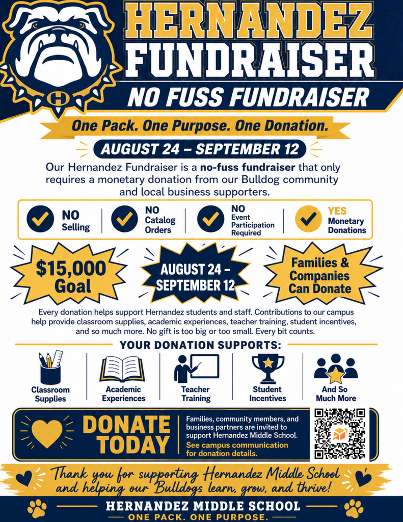He4rnandez MS No fuss Fundraiser