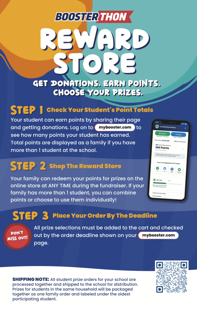 Reward Store! Get Donations and Earn Points! Chose your prizes!
