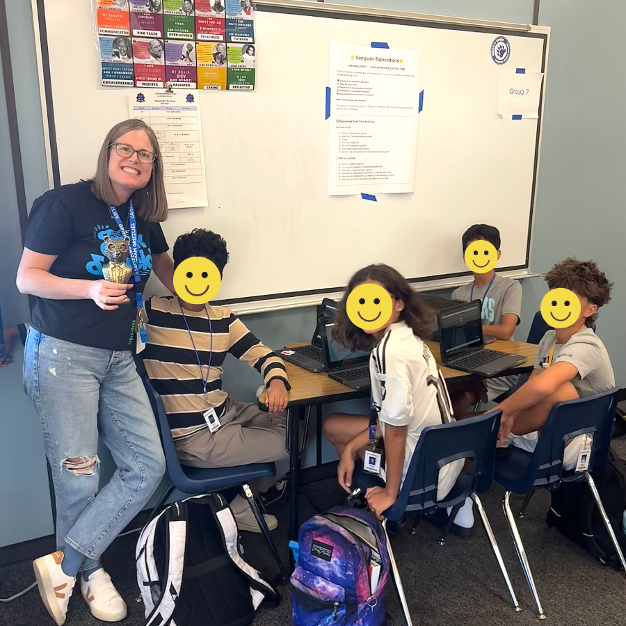 Mrs. Jarrell wins the Golden Grizzly Award