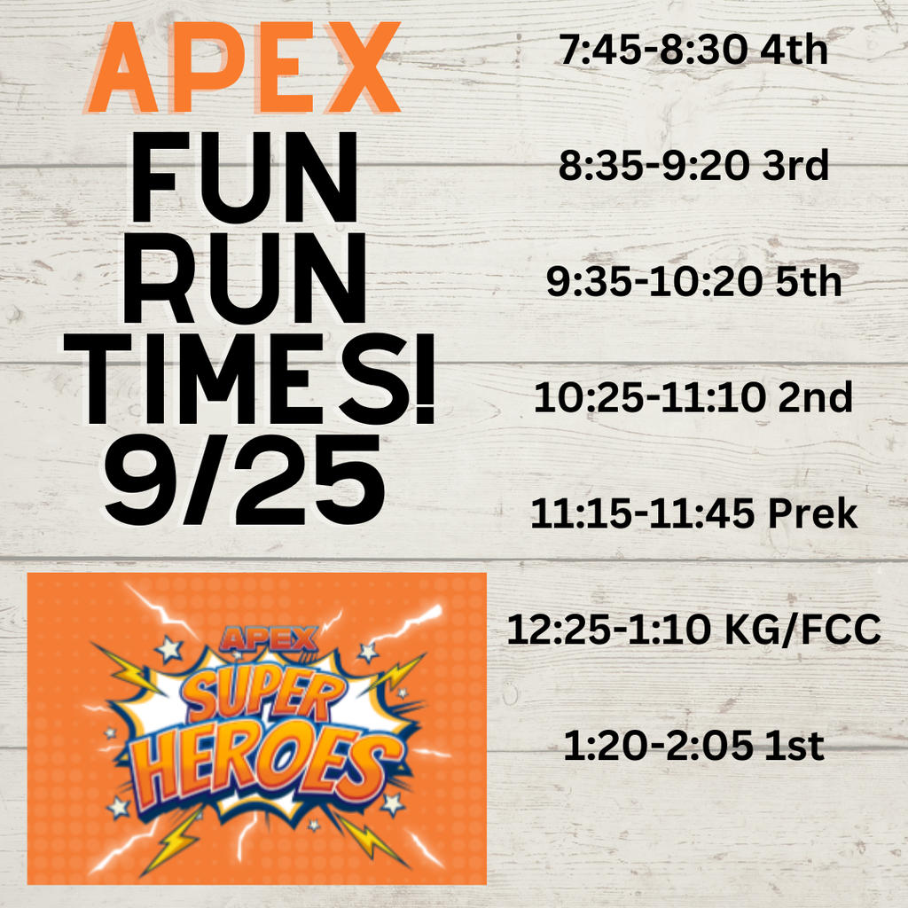 APEX Fun Run Times