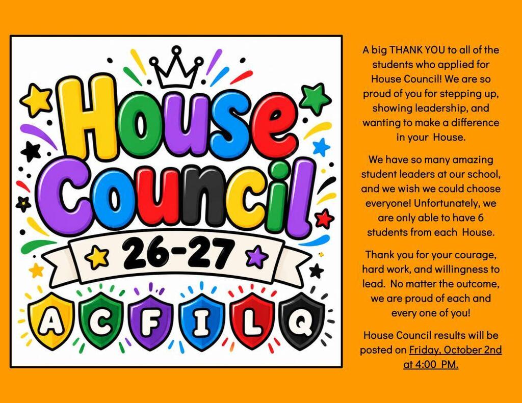 Results of House Council Applications