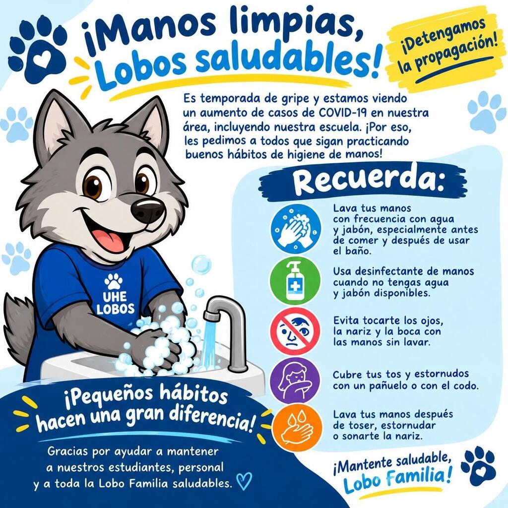 Manos limpias lobos saludables