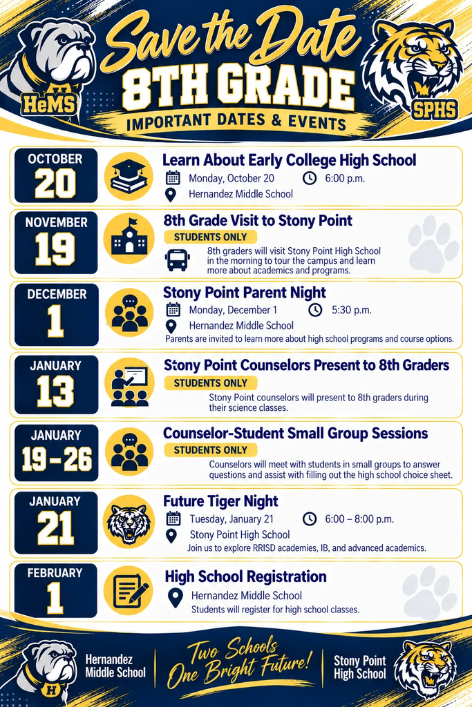 Save the Date 8th-Grade Important Dates & Events