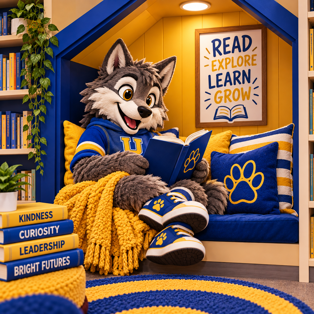 Wolf's cozy reading nook