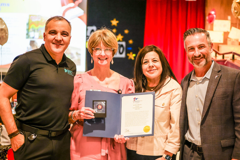 Cheryl Hester with district leadership and the ROund Rock Mayor