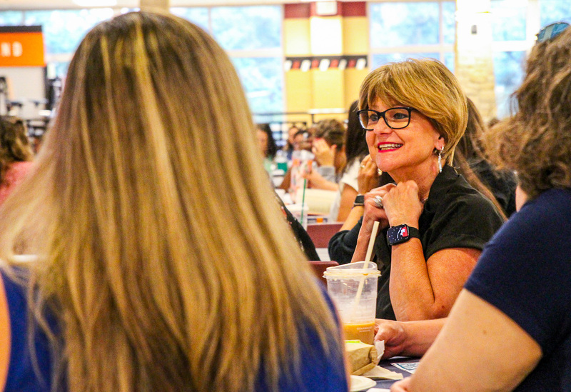 Cheryl Hester in a professional development with other campus admin
