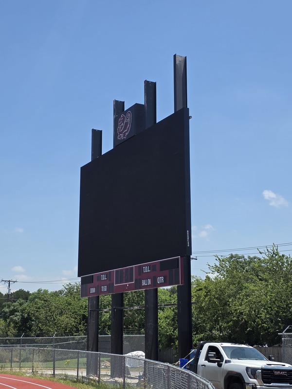 Picture showing the new scoreboard that was installed at Dragon Stadium