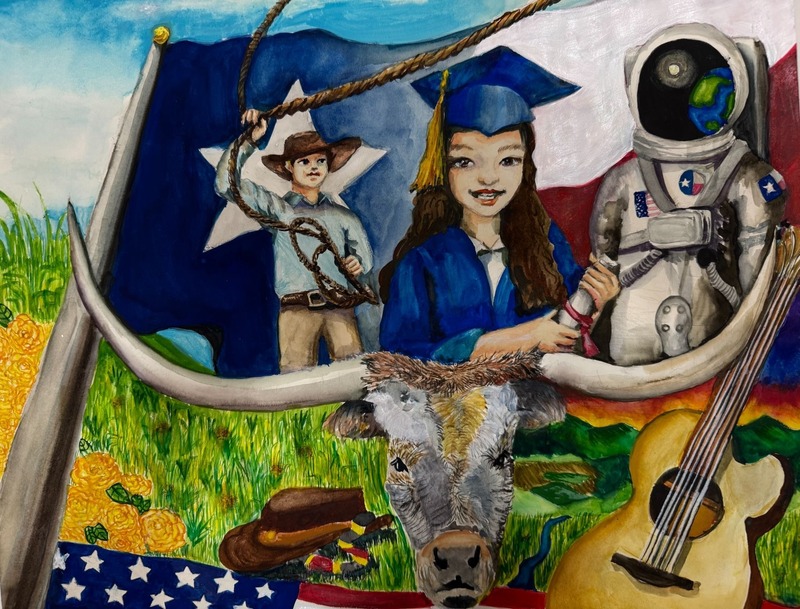 Drawing from the I Am Texas art competition