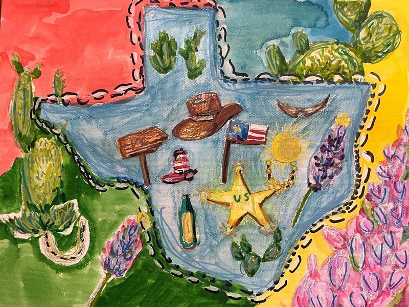 Drawing from the I Am Texas art competition