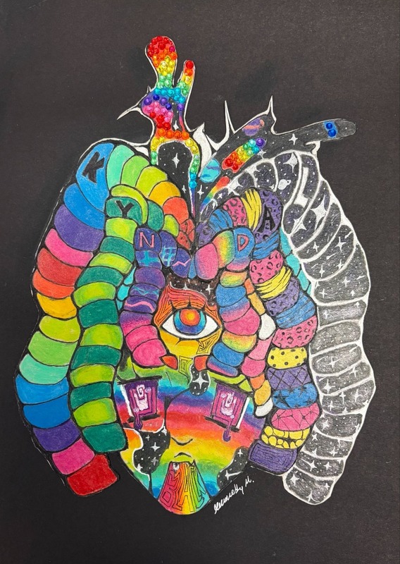Student artwork of an abstract design