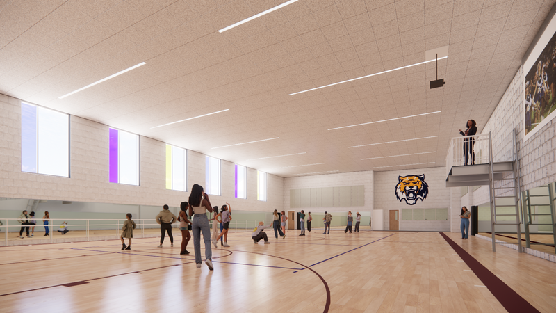 rendering of the athletic addition at stony point high school, funded through the 2024 Bond