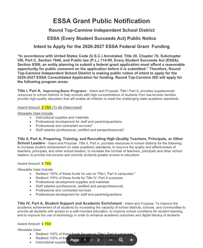 ESSA Public Notification