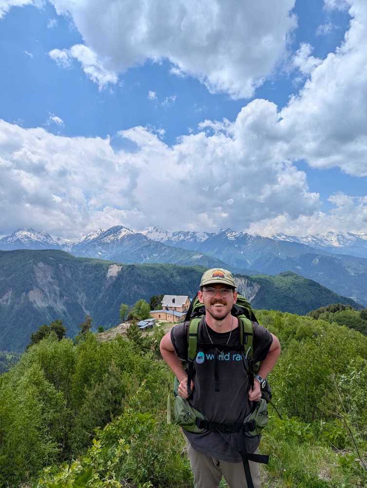 Jackson Carter pictured in the Caucasus Mountains of Georgia.