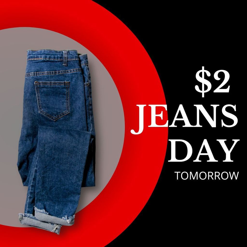 $2 Jeans Day with a pair of jeans