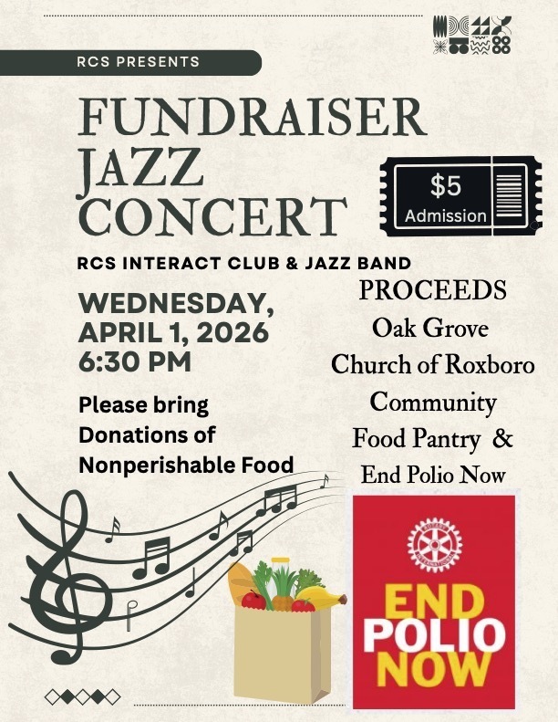 RCS Fundraiser Jazz Concert poster