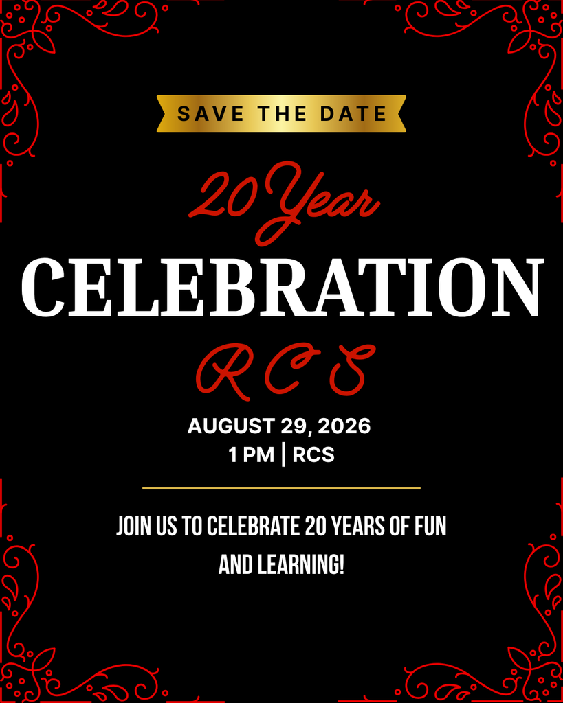 RCS 20 Year Celebration flyer