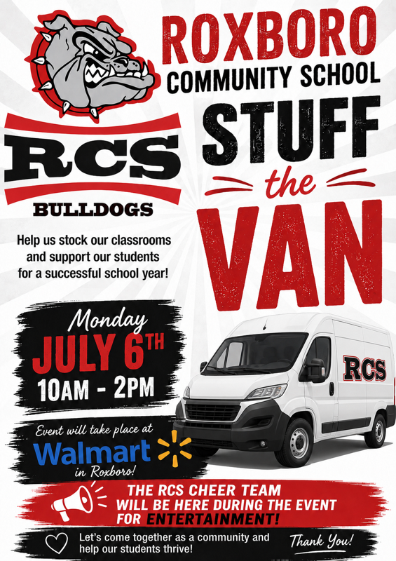 RCS Stuff the Van Flyer. The text on the flyer can be found in the caption. 