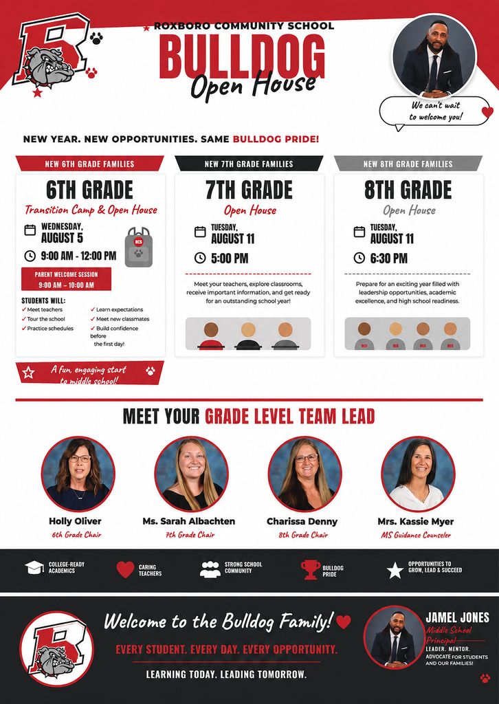 Flyer for Middle School open houses. PDF version linked in the caption