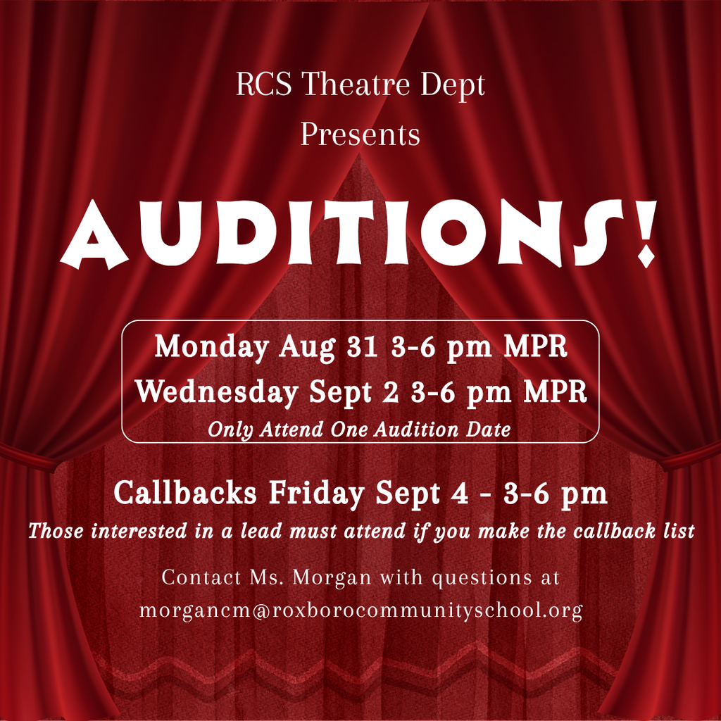 Flyer for musical auditions - information is in the caption