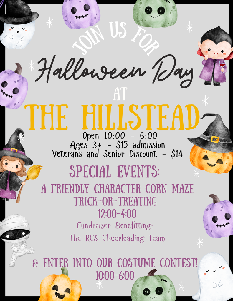 Flyer for Halloween Day at The Hillstead