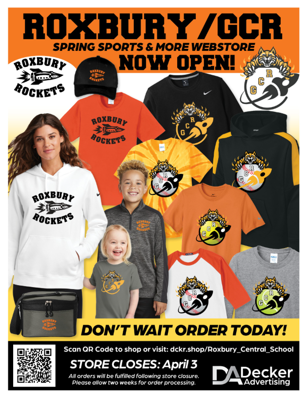 Flyer for the Roxbury apparel store