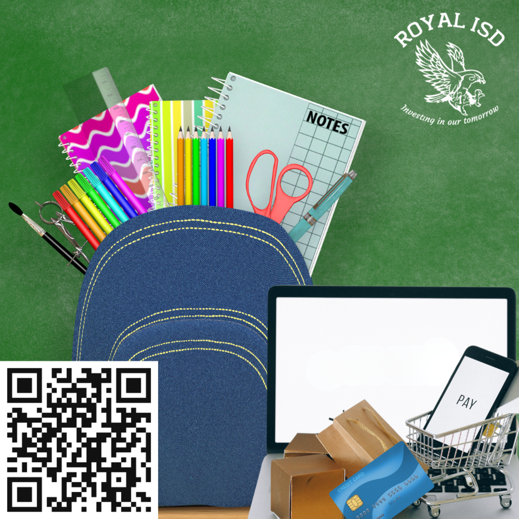 🎒 Need School Supplies? We’ve Got You Covered! Skip the lines and get your Royal ISD student ready for school with just a few clicks! 🛒 Visit http://bit.ly/4lblRkR, select your child’s campus and grade level, and check out at your favorite store — it’s that easy! #WeAreRoyal #BackToSchool #InvestingInOurTomorrow
