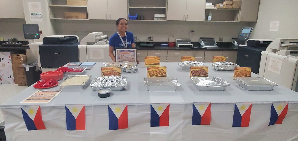 Ms. Galao shared with staff food from her home country, The Philippines, in a Cultural Exchange Activity