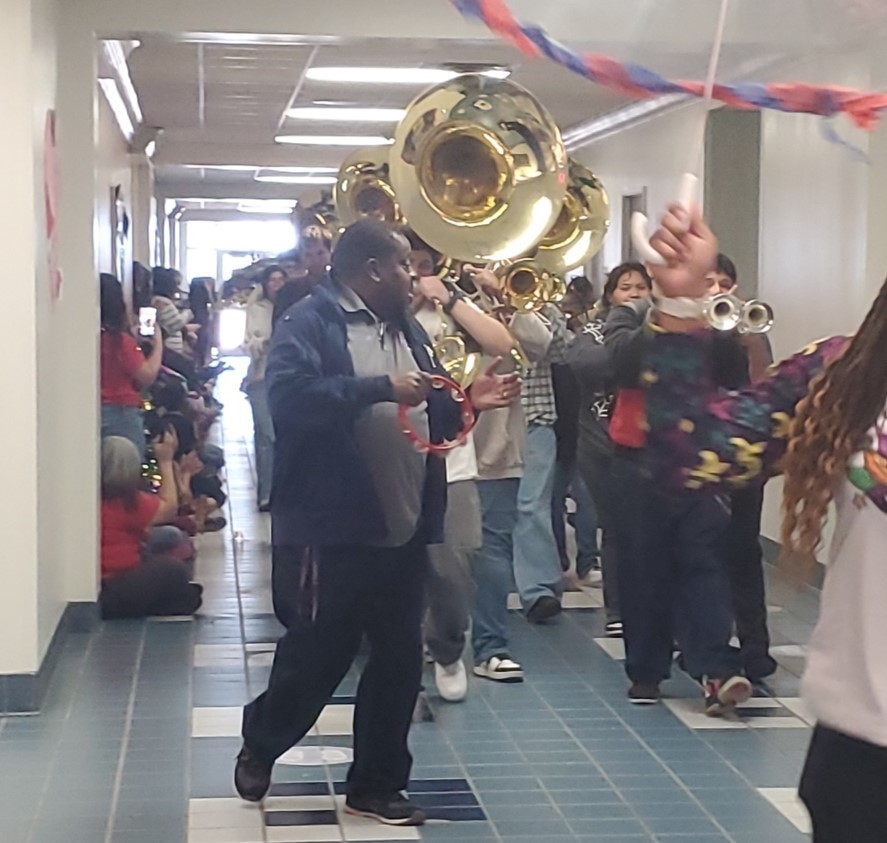 For the 4th year in a row, RHS Band came and graced our hallways with Second Line music as students with decorated umbrellas danced behind them in traditional "SECOND LINE" style.