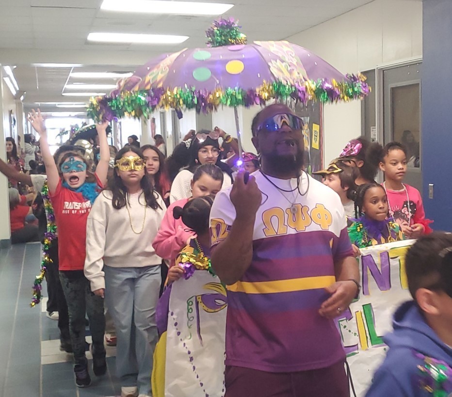 RES staff members joined in the vibrant & cultural  "Second Line" New Orleans style  hallway parade!!  2.9.26