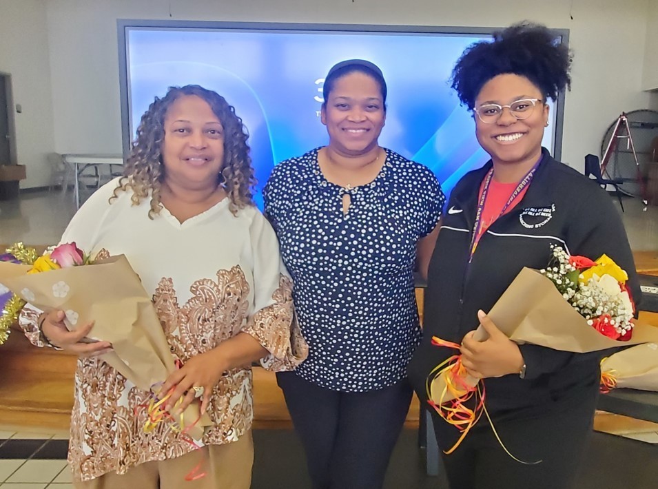 Ms. Jacqueline Farris - Paraprofessional of the Year, Mrs. Ashley Cook - Principal, Ms. Larin Clement - New Teacher of the Year.   (L-R)  March 5, 2026