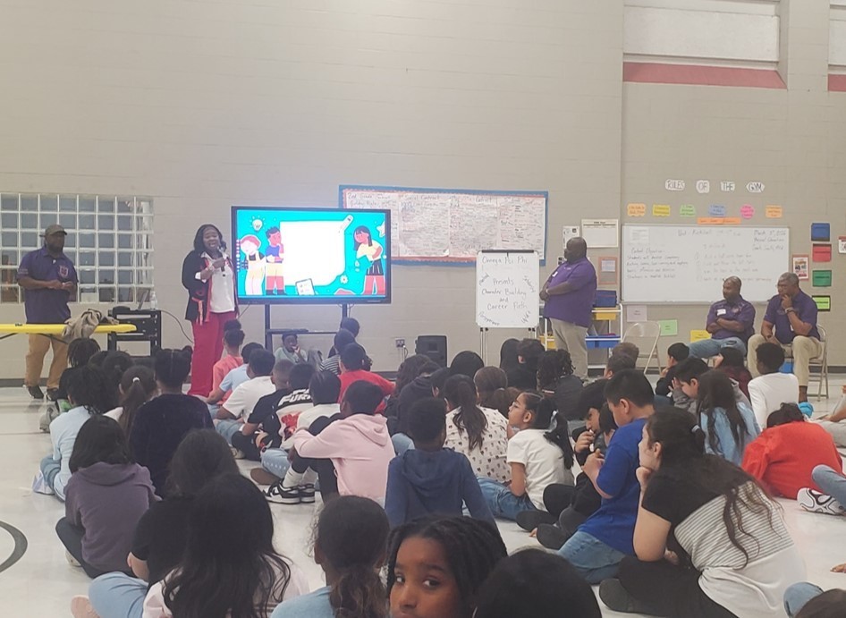 RHS Nurse Qiana Armstead, member of Delta Sigma Theta Sorority came to reinforce Character Building with our students.
