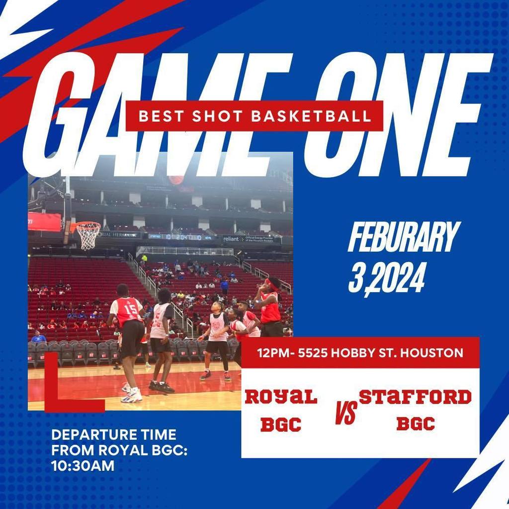 Royal Boys & Girls Club athletes tried out and were selected to participate in Best Shot Basketball! See flyers for game information (FREE admission!). Email Royallead@bgcgh.org for more information about the great programs at Royal BGC! #GreatFuturesStartHere #WeAreRoyal #bgcgh