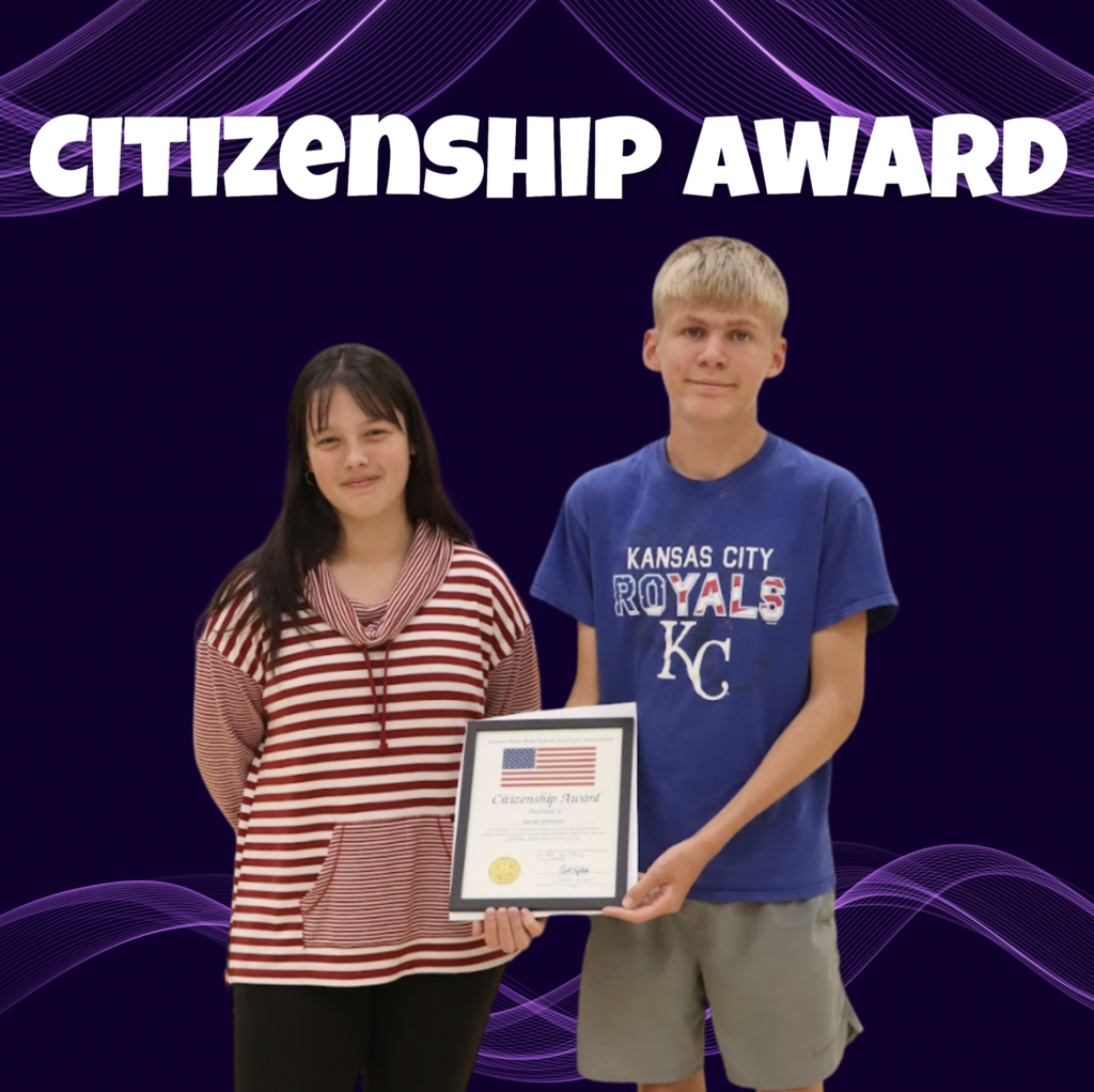 Congratulations to Riley Noland and Jarret Johnson for receiving the KSHSAA Citizenship Award!