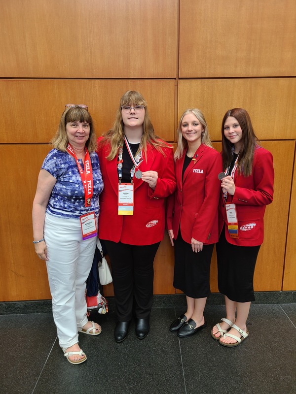 FCCLA Photo with Mrs.L, Ella, Hanna, & Kiley