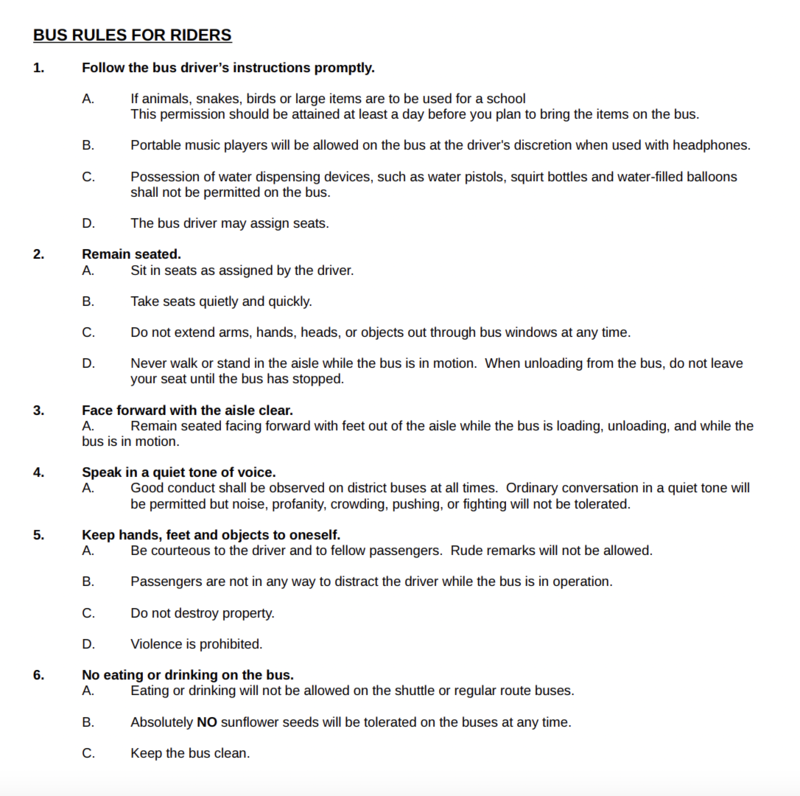 Bus Rules