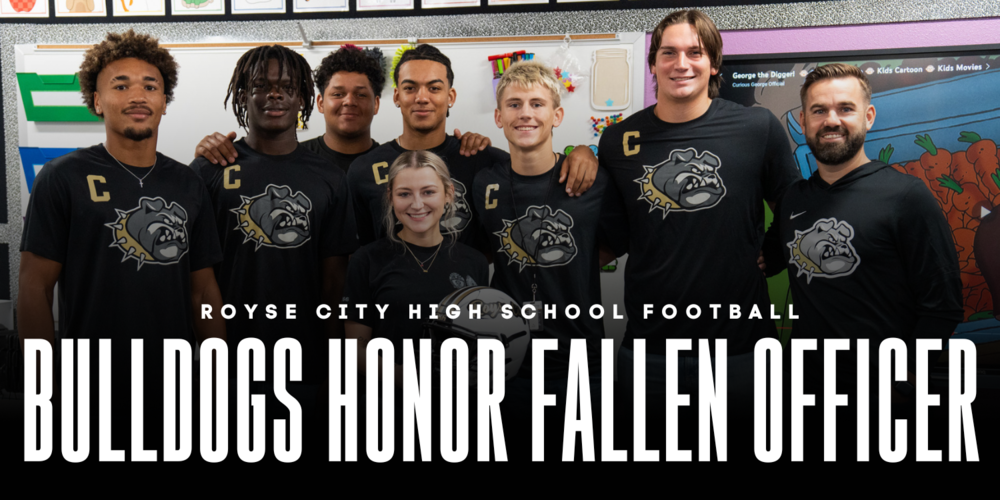 Royse City Football Captains with Teacher Aubrey Dawson