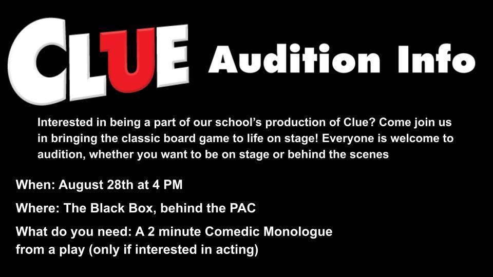 Clue Audition Info