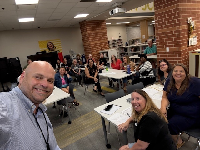 Scott Merry welcomes PTO to RCHS at the first meeting.
