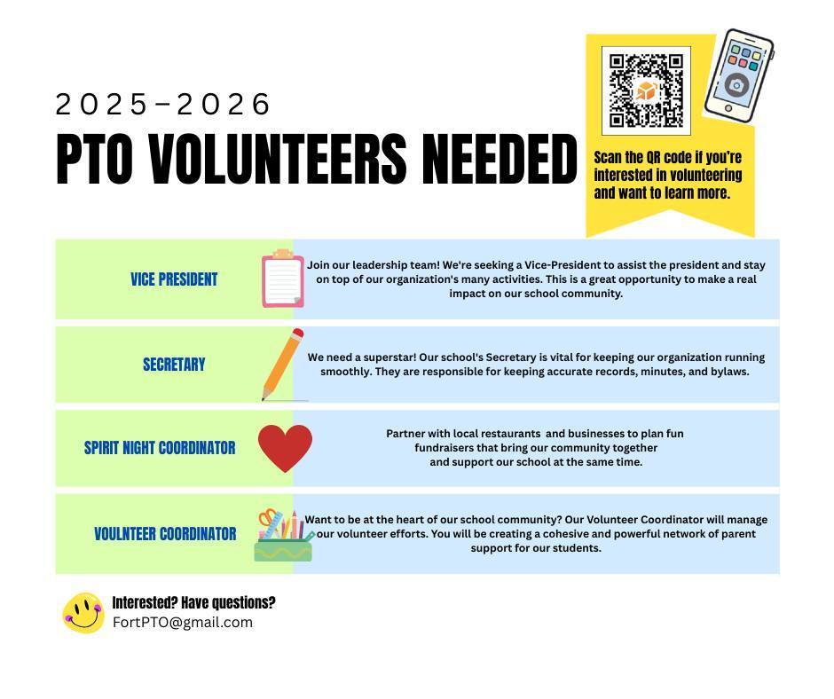 Fort PTO volunteers needed